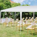 TANGKULA 10’ x 20’ Canopy Tent, Waterproof Wedding Canopy with Wind Rope, Outdoor Shelter Pavilion for Parties Commercial Activity Camping, Heavy Duty Gazebo for Family Friends with Tent Peg (White)