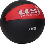 USI Universal Medicine Ball, 787PVH Rubber 3Kg Medicine Ball High Bounce, Textured Finish, Strong Core, Better Balance, Made Rubber with Textured Surface, High Bounce