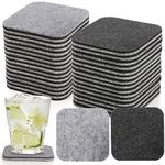 Yarlung 30 Pack Felt Coasters for Drinks, 4x4 Inch Non-Slip Bar Coasters Absorbent Felt Two Sided Mat Heat Proof for Wine Glasses Cups Mugs, Furniture, Tabletop Protection