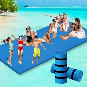 Lily Pad Floating Mat for Lake 18 x 6 FT Floating Water Mat for Lake for Adults Tear-Resistant XPE Foam Water Mat for Water Recreation Pool, Beach, Ocean, Lake, Suitable for Multiple Users Blue