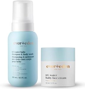 Evereden Tri-Water collection: 2-in-1 Cooling Baby Shampoo and Body Wash, Baby Face Cream, Water from Glaciers, Aloe and Coconut - Moisturize, Soothe, Refresh | Clean and Safe Care for Little Ones
