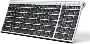 iClever BK10 Bluetooth Keyboard, Rechargeable Wireless Keyboard with Number Pad, Multi-Device Connection, Slim and Compact Design, Comfortable Typing Keyboard for iPad, iPhone, Mac, iOS, Windows