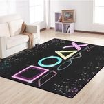 Gaming Carpet Rugs for Kids Teen Boys Room Bedroom, Video Games Boys Room Carpet Decor Gamepad Controller Area Rug for Men Teenage, Non Slip Gamer Carpet Living Room Playroom Floor Chair Mat 59"*39"