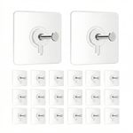 JIALTO 20 Pcs Self Adhesive Hooks for Secure Wall Hanging - Versatile 6mm Nail Hook for Photo Frames Hooks, Clocks, and More - Transparent, Heavy-Duty, No-Drill Solution