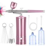 Daakro Cordless Airbrush Set - Portable Rechargeable Airbrush Kit with Compressor, Auto Handheld Air Brush Gun Sets for Makeup, Nail Art, Cake Decor, Model Painting, Barber, Tattoo