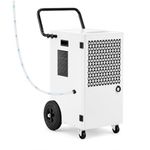 Megonia 120L/Day Electric Compressor Dehumidifier: Large Machine for Basement with Pump and Drain Hose, 300m²/600m³ Coverage Portable Dehumidifier, 24Hr Timer, Humidity Control, Drying Laundry