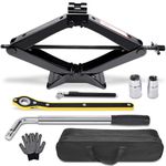 Car Jack Kit Scissor Jack for Car 3 Ton (6610 lbs) Tire Changing Kit with Lug Wrench Car Emergency Kit for Car SUV MPV