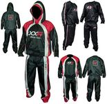 XXR Heavy Duty Sweat Suit Sauna Exercise Gym Suit Fitness weight loss and hooded (Black, Large)