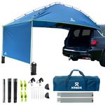 KNOX Universal Canopy Tent for Camping, Pop-Up Canopy Tent Awning with Sidewall, Compatible with Truck Tailgate, SUV, RV, Van, Portable Teardrop Awning Shade for Camping, Beach, Picnics (Blue)