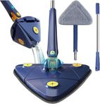 360 Rotatable Adjustable Triangle are Cleaning Mop,Rotating Cleaning Mop, Telescopic Traingular Mop, Triangle Mop with Automatic Water Squeezing Function Blue, Rotatable Mop