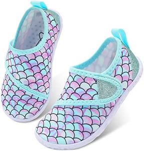 LeIsfIt Kids Water Shoes Toddler Girls Boys Swim Shoes Outdoor Quick-Dry Breathable Aqua Socks Non-Slip Barefoot Beach Shoes Green Scale 1 Big Kid