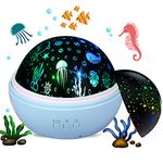 Baby Light Projector, Star Moon and Ocean Wave Sensory Projector Rotating Lights, Rechargeable Sensory Lights for Girls Boys