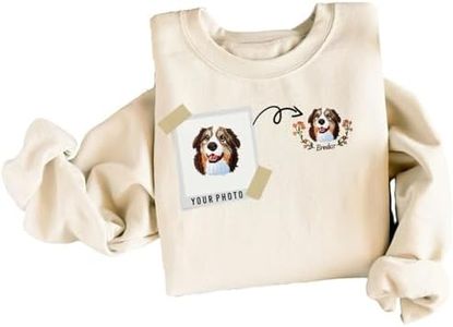 Custom Pet Face Embroidered Hoodie with Name,Personalized Dog Sweatshirt from Your Photo,Gifts for Dog Lovers