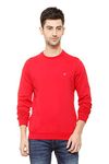 Allen Solly Men's Cotton Round Neck Sweatshirt (ASSTORGP387530M_Tango Red 19-1761TCX_Tango Red_M)