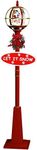 Fraser Hill Farm 69" Musical Globe Lamp Post in Red Featuring Santa Scene & Snow Function (FSSL069A-RD)