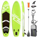 Premium Inflatable Stand Up Paddle Board Inflatable(6" Thick) with SUP Accessories & Carry Bag | Wide Stance, Surf Control, Non-Slip Deck, Leash, Paddle and Pump for Youth & Adult (Fruit Green)