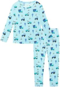EASWEET Bamboo Viscose Toddler Boys Girls Pajamas 2 Piece Pjs,Crane,5T