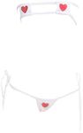 YOMORIO Womens Sexy Anime Cosplay Lingerie Lolita Cute Micro Bikini Set Kawaii Bra and Panty, White, Medium