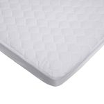 American Baby Company Waterproof Quilted Cotton Bassinet Size Fitted Mattress Pad Cover, 15" x 33", White