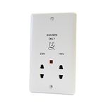 Dual Voltage 115-230V Shaver Socket White