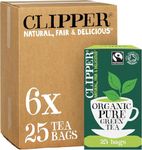 Clipper Organic Pure Green Envelop String & Tag Teabags 6 x 25 Teabags