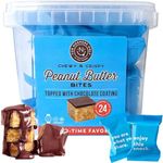 For Noshers Only - Peanut Butter Bites - Kosher Dairy Free Vegan Gluten Free Chocolate Peanut Butter Crispy Rice Treats - Sweet Snack Packs - Bulk Individually Wrapped Snacks for Office (Box of 24)