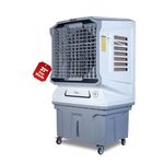 HAVAI Cyclone Desert Air Cooler | 21" Fan Blade | 150L Tank Capacity | 330W High-Performance Cooling | 750 Sq. Ft. Coverage | Auto Swing | 3-Side Honeycomb Pads | Lockable Wheels | White & Grey