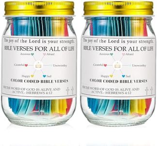 Lunmon Lot de 2 bocaux en verre avec versets de la Bible pour émotions et sentiments - Avec 72 cartes à colorier - Cadeau biblique pour église chrétienne (Read Me When)