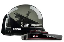 KING DTP4950 Dish Tailgater Pro Bundle - Premium Portable/Roof Mountable Satellite TV Antenna and Dish Wally HD Receiver, Western & Eastern Arc Satellites, Clear(Smoke)