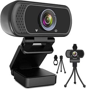 Webcam HD 1080p Web Camera, USB PC Computer Webcam with Microphone, Laptop Desktop Full HD Camera Video Webcam 110-Degree Widescreen, Pro Streaming Webcam for Recording, Calling, Conferencing, Gaming