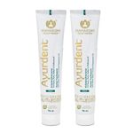 Maharishi Ayurveda Ayurdent Mild Herbal Ayurvedic Toothpaste - All Natural | 21 Ayurvedic herbs| Whitens & Strengthens Teeth | Helps fight Plaque, Tartar, Cavity, & Bad Breath| 75 ML Pack of 2