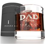 Insaxa Father's Day Gifts - Lowball Glass Tumbler (380ml) Dad Gifts Dad Birthday Gifts for Dad Christmas Gifts for Dad Presents for Dad Fathers Day Gift