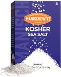 Manischewitz Natural Kosher Salt 1.8kg Box | Easy Pour Spout | 100% Coarse Sea Salt from Sicily Italy | Iodine Free | No Additives or Fillers | Salt Grinder Refill