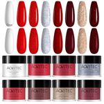 Aokitec 8 Colors Dip Powder Kit, Nail Dipping Powder French Powder Pro Collection System Nail Art Starter Manicure Salon DIY at Home, Odor-Free&Long-Lasting, No Needed Nail Lamp Curing