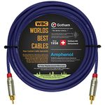 WORLDS BEST CABLES 20 Foot SPDIF Cable – Gotham GAC-1 S/PDIF-Pro (Ultrablue) High-End Silver Plated LCOFC Digital Audio Interconnect Cable & Amphenol ACPR-SRD Gold RCA Plugs - Custom Made