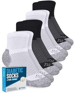 Doctor's Select Ankle Diabetic Socks for Women and Men - 4 Pairs | Diabetic Ankle Socks for Women | Neuropathy Socks, Neutrals Pack - 4 Pairs