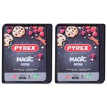 Pyrex Magic Rectangular Baking Tray Easy Grip Non Stick Coating 33 x 25cm Black (Pack of 2)