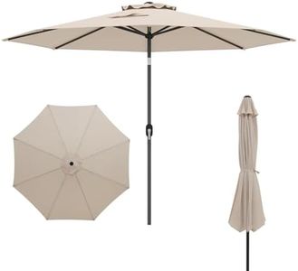 Costway 3M Patio Umbrella, Outdoor Heavy Duty Market Umbrella w/Tilt Mechanism, Crank Handle, 8 Sturdy Ribs, Vented Top, Large Table Umbrella for Patio, Garden, Lawn, Poolside