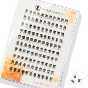 Natural Wispy Eyelash Clusters, 8mm C-Curl Individual Lash Extensions Ultra Soft & Feathery Natural-Looking, Lightweight short lashes & Easy to Apply with Spike Effect from Premium [EHSZM Beauty]