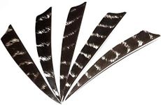 50 Pcs 4 Inch 5 Inch Archery Arrow Fletching Turkey Feather Fletching Right & Left Wing Feather Real Arrow Vanes for Hunting Arrow Accessories DIY Archery (shield, 5 inch left wing)