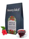 SAMYUKTI Hibiscus Mint Tea | Natural Hisbiscus Mint Tea For Sore Throat And Low Blood Pressure | Refereshing Iced tea, Cold brew, cool beverages | 50 GM (25Cups)