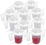 Wing Handled Beaker with Drinking Lid - Pack of 10 | Adult Beakers for Elderly Dementia Cup Adult Drinking Cup for Elderly Two Handled Drinking Cup Small Spouted Drinking Lid