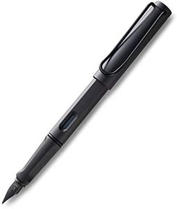 Lamy Safari Pluma estilográfica de punta fina | Plástico resistente, Umbra | Clip de metal con agarre ergonómico | Pluma de acero cromado negro | con cartucho de tinta Lamy T 10 azul | con convertidor