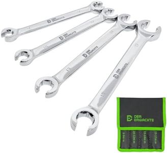 Der Erwachte 4-Piece Flare Nut Wrench Set, Offset End Spanner Metric 8 9 10 12 13 14 15 17mm, CR-V Steel Storage Pouch Repair and Remove Nuts on Fuel Tube Hose Transmission Line