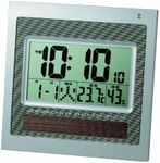 ADESSO ( Adesso ) radio digital wall clock solar power temperature display humidity display Silver C-8214SV