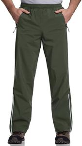 33,000ft Men's Rain Pants Waterproof, Windproof Lightweight Outdoor Rain Over Pants for Fishing Golf Work Hiking Green
