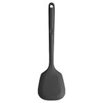 U-Taste 315℃ Heat Resistant Silicone Solid Turner, Non Stick Flexible Kitchen Spatula Flipper, BPA Free Seamless Rubber Cooking Utensil for Frying, Flipping Eggs, Fish, Pancake, Burger (Black)