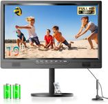 Desobry 19 Inch 1080p Portable TV, Small TV with Antenna, Built-in rechargeable battery, 12V TV With adjustable base for home entertainment, travel and outdoor use, HDMI AV USB Input