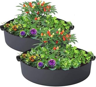 ZtohPyo 2-Pack 15 Gallon Grow Bags,Round Fabric Raised Garden Beds with 2 Handles,Durable Garden Planter Cloth Pots Container to Grow Vegetables for Outdoor Plants