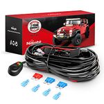 Nilight Wiring Harness Kit for Led Work Light Bar 12V Wiring ON/OFF Switch Relay Harness Kit for Off Road Atv/jeep Included